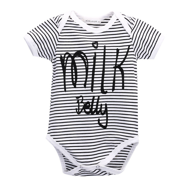 2016 Newest Kids Baby Boy Girl  Short Sleeve Cotton Infant Striped  Romper Jumpsuit Clothes Outfits