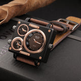 Oulm Watch Luxury Brand Man Fabric Srap Quartz-Watch Clock Male Multiple Time Zones