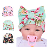 Baby & Kids Flower Hat Hospital Newborn Baby Knit Beanie With Bow Warm Sleep Cotton Toddler