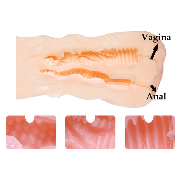 Xuanai Soft Silicone Male Masturbator Artificial Realistic Vagina and Anal Pocket Pussy Adult Sex Products Sex Toys for Man