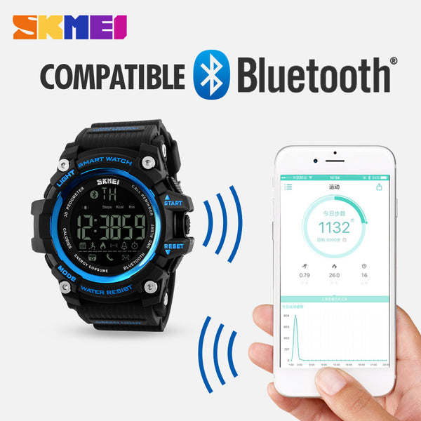 SKMEI Men Smart Watch Pedometer Calories Counter Fashion Digital Watch Chronograph LED Display Outdoor Sports  Smart Watch New