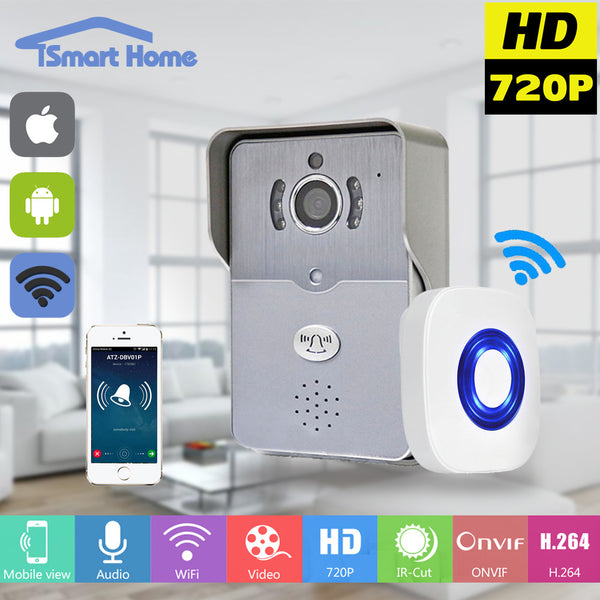 Wireless IP Doorbell With 720P Camera Video Phone WIFI Door bell Night Vision IR Motion Detection Alarm for IOS Android