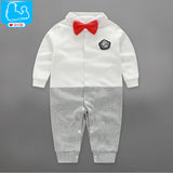 Handsome Baby Rompers Infant Newborn 0-18M Bow Romper Costume Cotton Tie Jumpsuit