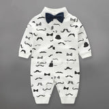 Handsome Baby Rompers Infant Newborn 0-18M Bow Romper Costume Cotton Tie Jumpsuit