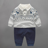 Handsome Baby Rompers Infant Newborn 0-18M Bow Romper Costume Cotton Tie Jumpsuit