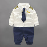 Handsome Baby Rompers Infant Newborn 0-18M Bow Romper Costume Cotton Tie Jumpsuit