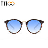 TRIOO Vintage Round Sunglasses Women Fashion Designer Eyewear UV400 Gradient