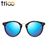 TRIOO Vintage Round Sunglasses Women Fashion Designer Eyewear UV400 Gradient