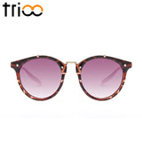 TRIOO Vintage Round Sunglasses Women Fashion Designer Eyewear UV400 Gradient