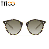 TRIOO Vintage Round Sunglasses Women Fashion Designer Eyewear UV400 Gradient