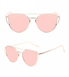 Newest Cat Eye Sunglasses Women Brand Designer Twin-Beams Sun Glasses Mirror