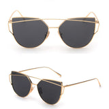 Newest Cat Eye Sunglasses Women Brand Designer Twin-Beams Sun Glasses Mirror