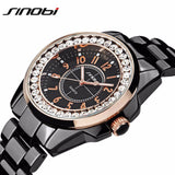 2017 New Sinobi luxury Dress Brand Fashion Watch Woman Ladies Gold Diamond