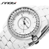 2017 New Sinobi luxury Dress Brand Fashion Watch Woman Ladies Gold Diamond