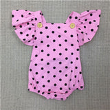 Baby Girls Dot Rompers Girl Summer Cotton Ruffle Sleeve Romper Toddler Fashion Jumpsuit