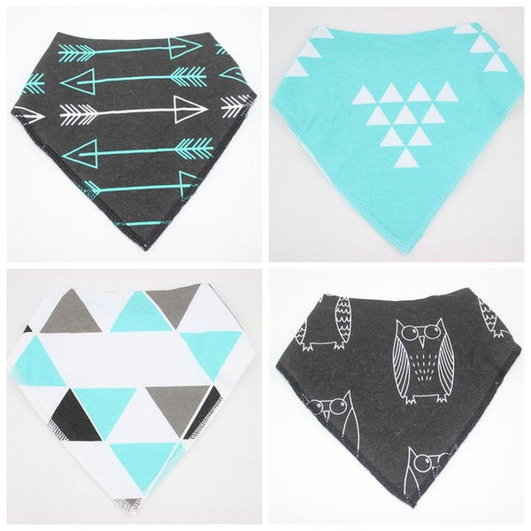 4pcs Baby Towel Newborn Cartoon Bibs  Waterproof Lunch Bib Boys Girls