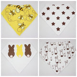 4pcs Baby Towel Newborn Cartoon Bibs  Waterproof Lunch Bib Boys Girls