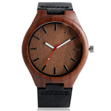 Simple Casual Wooden Watch Natural Bamboo Handmade Wristwatch Genuine Leatehr Band Strap Quartz-watch Men Women Gift