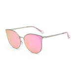 Donna Oversized Cat Eye Sunglasses Women Round Mirror Gold Rose Frame