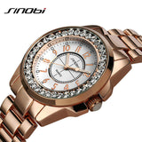 Bling Rhinestone SINOBI Luxury steel Quartz Watch Women Clock female Ladies Dress