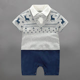 Handsome Baby Rompers Infant Newborn 0-18M Bow Romper Costume Cotton Tie Jumpsuit