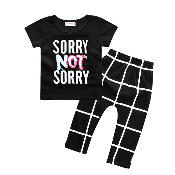 Baby boys t-shirt + long pants 2Pieces baby clothes children tracksuit 2016 summer baby girls