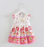 Retail 2017 Baby girl fashion dress print pearl kids summer dresses girls Brand dress princess baby dress