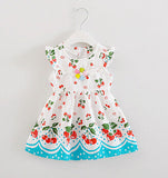 Retail 2017 Baby girl fashion dress print pearl kids summer dresses girls Brand dress princess baby dress