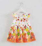 Retail 2017 Baby girl fashion dress print pearl kids summer dresses girls Brand dress princess baby dress