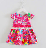 Retail 2017 Baby girl fashion dress print pearl kids summer dresses girls Brand dress princess baby dress