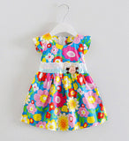 Retail 2017 Baby girl fashion dress print pearl kids summer dresses girls Brand dress princess baby dress