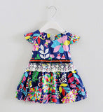 Retail 2017 Baby girl fashion dress print pearl kids summer dresses girls Brand dress princess baby dress