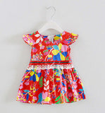 Retail 2017 Baby girl fashion dress print pearl kids summer dresses girls Brand dress princess baby dress