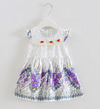 Retail 2017 Baby girl fashion dress print pearl kids summer dresses girls Brand dress princess baby dress