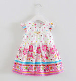 Retail 2017 Baby girl fashion dress print pearl kids summer dresses girls Brand dress princess baby dress
