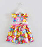 Retail 2017 Baby girl fashion dress print pearl kids summer dresses girls Brand dress princess baby dress