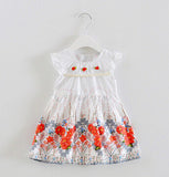 Retail 2017 Baby girl fashion dress print pearl kids summer dresses girls Brand dress princess baby dress
