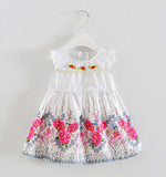 Retail 2017 Baby girl fashion dress print pearl kids summer dresses girls Brand dress princess baby dress