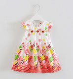 Retail 2017 Baby girl fashion dress print pearl kids summer dresses girls Brand dress princess baby dress