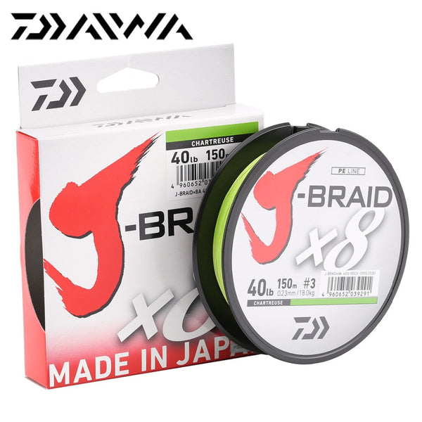 Original DAIWA J-BRAID X8 150M Green Color 8 Strands PE Fishing Line