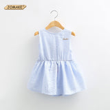 Classic Plaid Baby Girls Dresses Summer 2016 Sleeveless Girl Dress with Bowknot Casual Girls