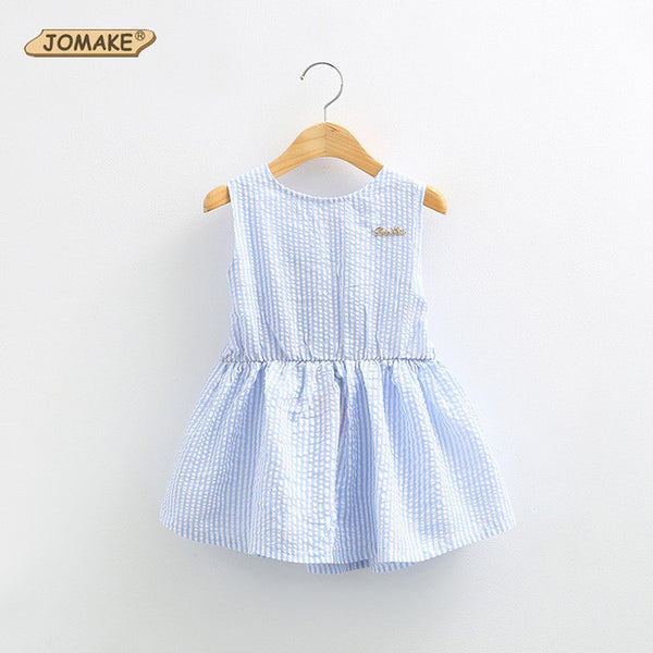 Classic Plaid Baby Girls Dresses Summer 2016 Sleeveless Girl Dress with Bowknot Casual Girls