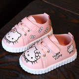Claladoudou 2017 0-2Y Baby Shoes Soft Sole Toddler Walking Shoes Hello Kitty Red Pink