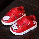 Claladoudou 2017 0-2Y Baby Shoes Soft Sole Toddler Walking Shoes Hello Kitty Red Pink