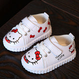 Claladoudou 2017 0-2Y Baby Shoes Soft Sole Toddler Walking Shoes Hello Kitty Red Pink