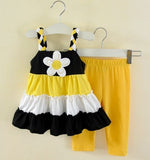 HE Hello Enjoy grils clothes baby girl clothes set summer Brand clothing kids sunflower dress + pants suit girls clothing sets