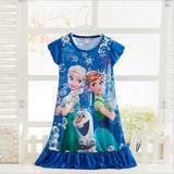 Elsa Dress Snow Queen Kids Summer Cartoon Anna Flounced Dresses For Girls Party