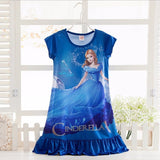 Elsa Dress Snow Queen Kids Summer Cartoon Anna Flounced Dresses For Girls Party