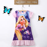 Elsa Dress Snow Queen Kids Summer Cartoon Anna Flounced Dresses For Girls Party