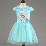 Girl Dress Summer Brand Toddler Girls Clothes Lace Sequins Princess Anna Elsa Dress Snow